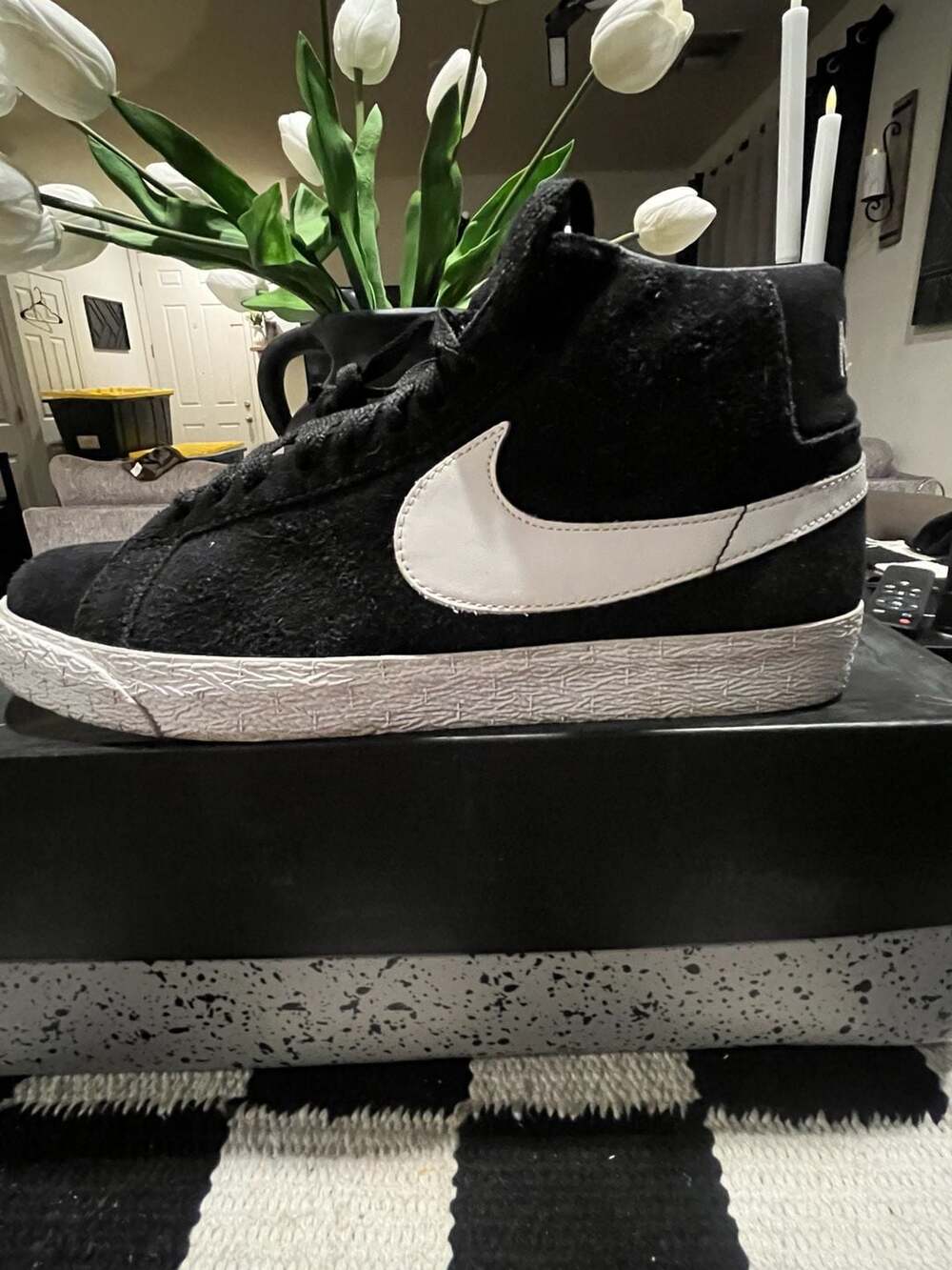 Nike SB Zoom Blazer Mid Black and White Skate Shoes